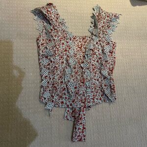 Floral Lace Blouse - open back